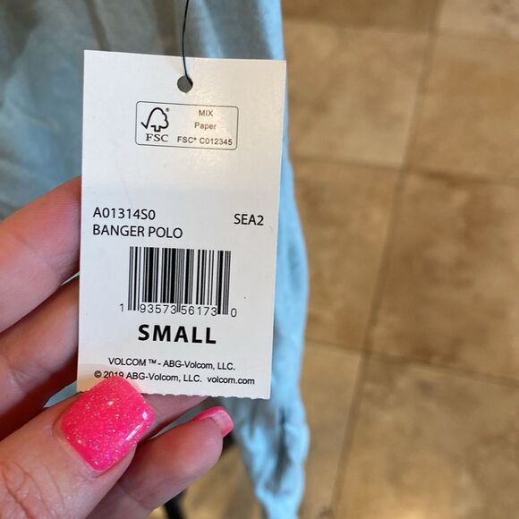 Volcom Green Polo Sz Small NWT‎ - Picture 3 of 5